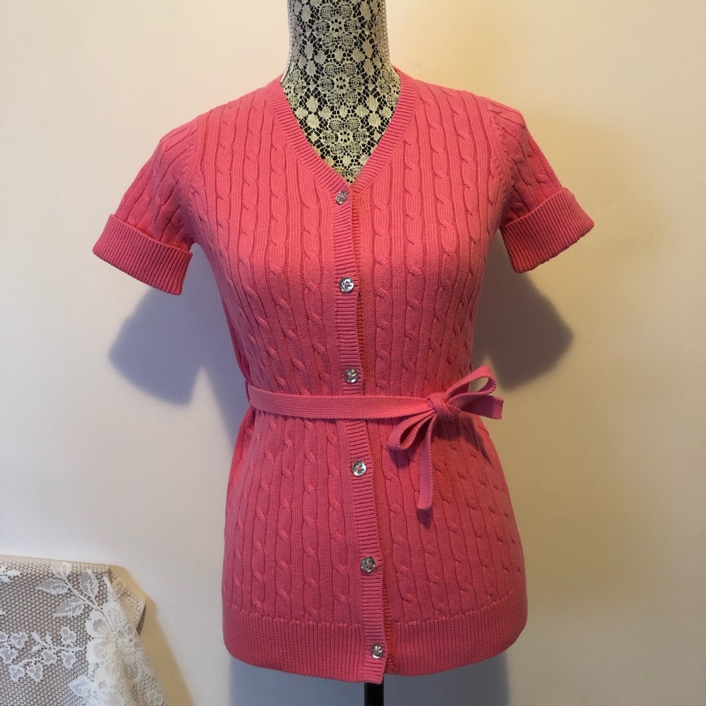 Gymboree Pink Girls Cardigan Sweater with Belt